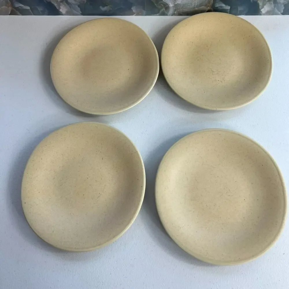 Pottery Barn Ellipse Plate Set of 4 Speckled Tan 8